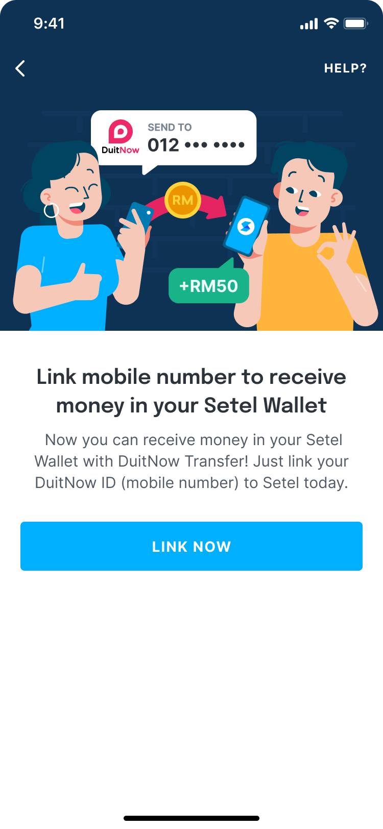 Link DuitNow with Setel